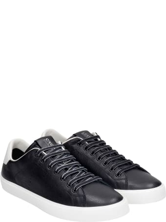 Leather Crown Sneakers In Black Leather