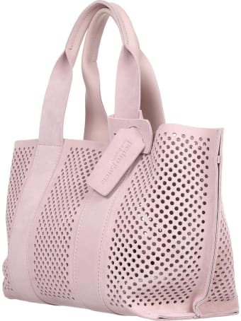 Pedro Garcia Perforated Bag In Nude Suede