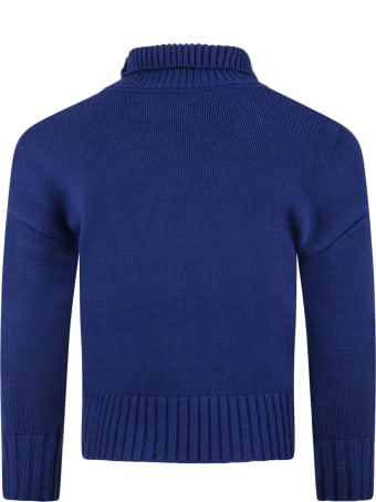 Zadig & Voltaire Blue Sweater For Kids With Amour Writing