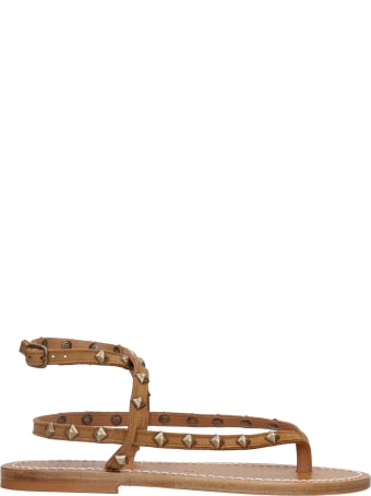 K.Jacques Delta Flats In Leather Color Suede