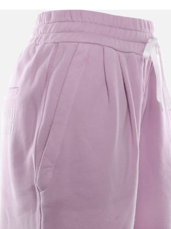 Miu Miu Cotton Trousers With Logo Print