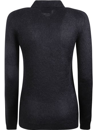 Prada Longsleeve Rib Knit Polo Shirt