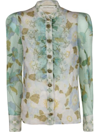 Zimmermann Mint Mixed Print Shirt