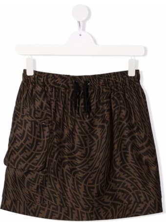 Fendi Ff Brown Nylon Skirt