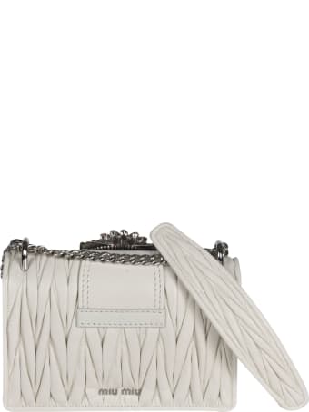 Miu Miu Matelassé Embellished Shoulder Bag