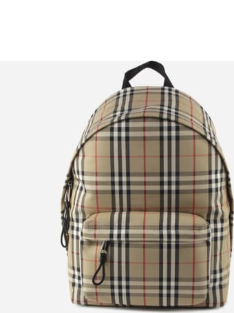 Burberry Vintage Check Tartan Backpack With Leather Trim