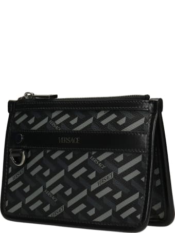 Versace Clutch In Black Polyuretan