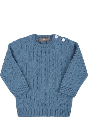 Little Bear Light Blue Sweater For Baby Boy