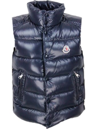 Moncler Tib Sleeveless Gilet In Real Goose Down With Zip And Button Closure