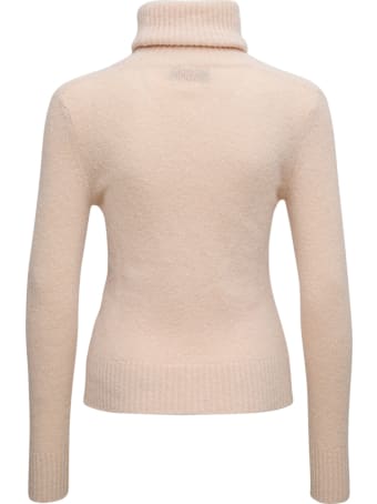 Jucca High Neck Beige Wool Blend Sweater
