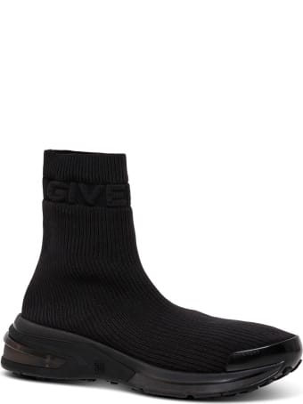 Givenchy Sock Sneakers In Black Ribbed Knit