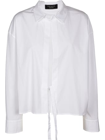 A.W.A.K.E. Mode Cropped Belted Wrap Shirt