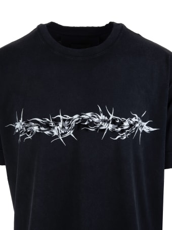 Givenchy Man Barbed Wire Vintage Black Oversize T-shirt