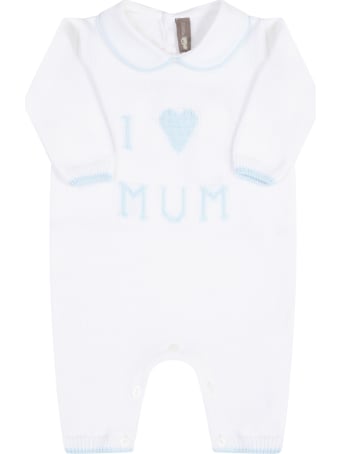 Little Bear White Babygrow For Babyboy