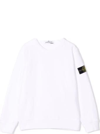 Stone Island White Cotton Sweater
