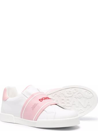 Dolce & Gabbana Leather Sneakers With Logo Band