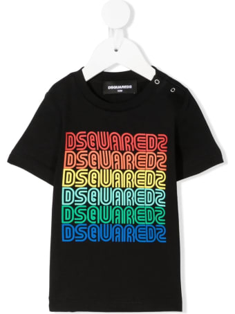 Dsquared2 Newborn Black D2kids Rainbow Logo T-shirt