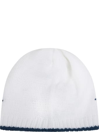 Little Bear White Hat For Babyboy With Polka-dots