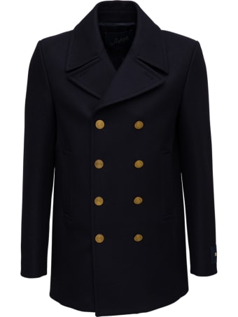 The Seafarer Double-breasted Blue Wool Blend Coat