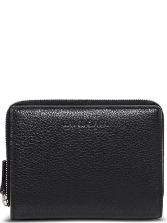 Balenciaga Essential Wallet In Black Hammered Leather