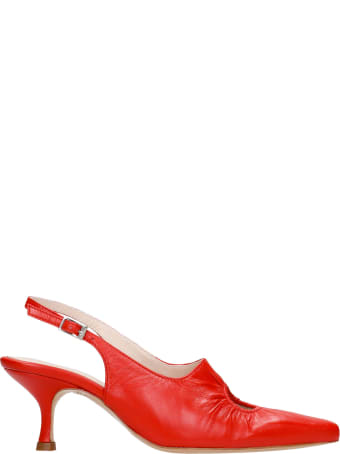 Kalda Peki Pumps In Red Leather