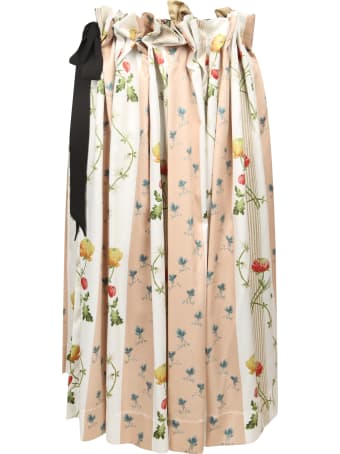 Simone Rocha Gonna Midi Pleated Fiori Multicolor
