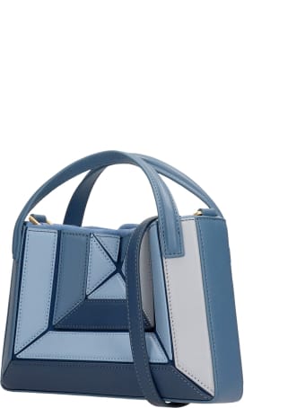 Mlouye Mini Sera Tote Hand Bag In Blue Leather