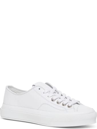 Givenchy White Grain Leather City Sneakers