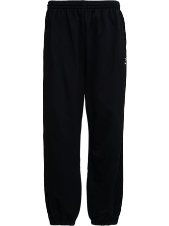Balenciaga Black Stretch Cotton Joggers With Logo Print