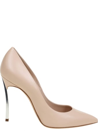 Casadei Decollete' Blade In Powder Color Leather
