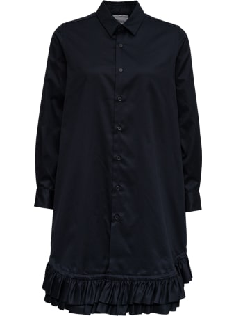 Noir Kei Ninomiya Long Black Cotton Twill Shirt