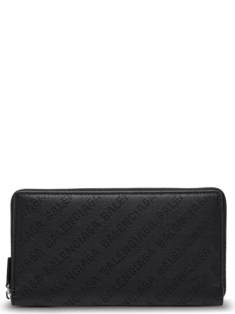 Balenciaga Black Leather Wallet With Logo