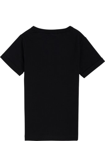 Stella McCartney Kids Black Cotton T-shirt With Multicolor Print