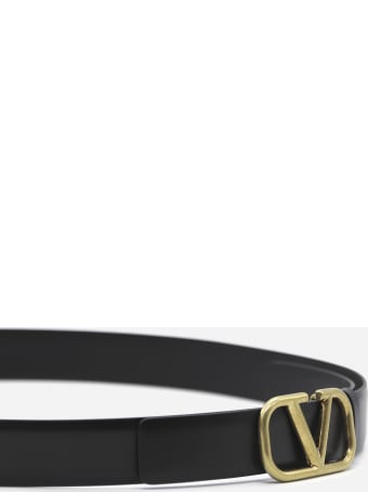 Valentino Garavani Vlogo Signature Leather Belt
