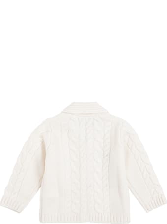 Tartine et Chocolat White Cardigan In Woven Wool With Buttons