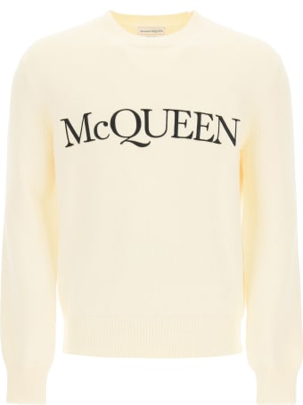 Alexander McQueen Cotton Sweater With Logo Embroidery