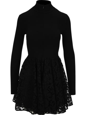 Valentino Heavy Lace Stretch-knit Mini Dress
