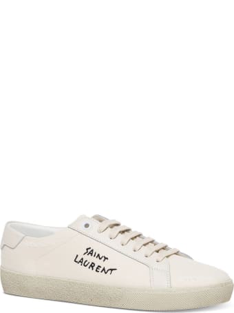 Saint Laurent Court Sl / 06 Sneakers With Leather And Fabric Embroidery