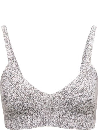 Off-White White Cropped Top In Viscose Blend
