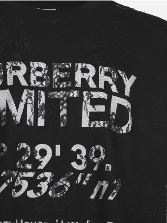 Burberry Cotton T-shirt With Contrasting Logo Print And Lace Inserts