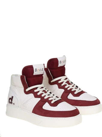 Barracuda Phoenix Sneakers In White And Burgundy Leather