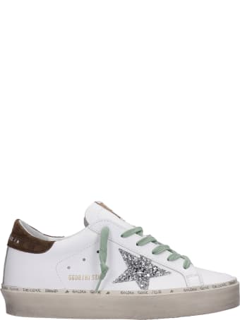 Golden Goose Hi Star Sneakers In White Leather