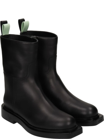 3JUIN Ginger 020 Low Heels Ankle Boots In Black Leather
