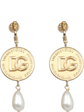 Dolce & Gabbana Coin, Logo And Pearl Earrings