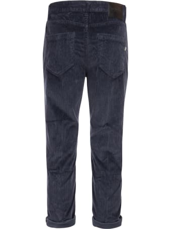 Dondup Koons - Multi-striped Velvet Trousers With Jewelled Buttons