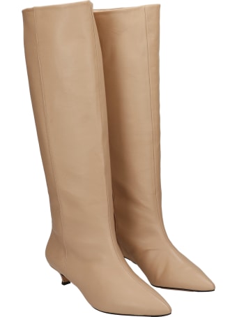 Alchimia Low Heels Boots In Powder Leather