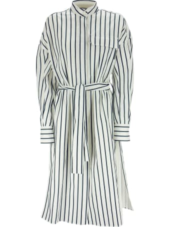 Brunello Cucinelli Cotton Regimental Stripe Poplin Shirt Dress With Belt