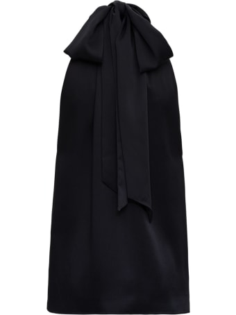 Saint Laurent Black Cotton Turtleneck Top