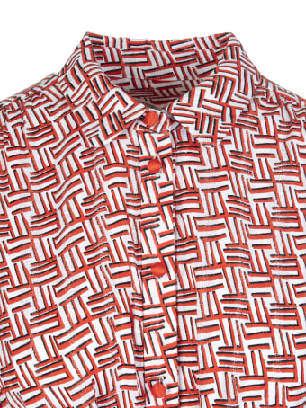 Diane Von Furstenberg Luna Cotton-jacquard Midi Shirt Dress In Printed Geo Orange