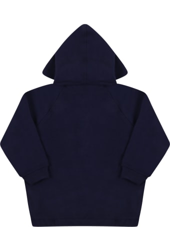 Gucci Bluw Sweatshirt For Baby Boy With Web Detail